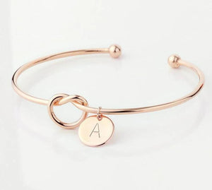 A-Z Charm Knot Bracelet - Rosecolor