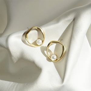 Simple Pearl Earring - Rosecolor