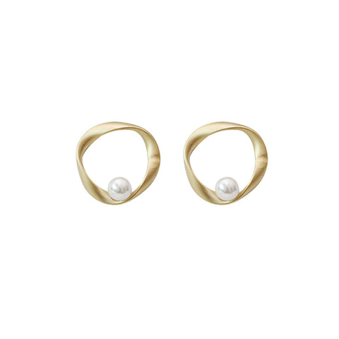 Image of Simple Pearl Earring - Rosecolor