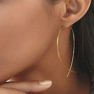 Simple Gold Wire Earring - Rosecolor