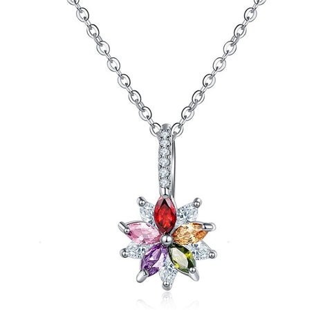 Image of Cubic Zircon Star Pendant Necklace - Rosecolor