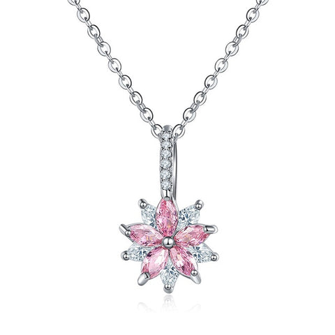 Image of Cubic Zircon Star Pendant Necklace - Rosecolor