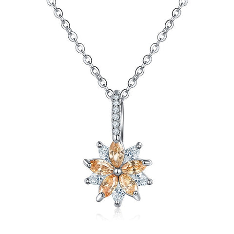Image of Cubic Zircon Star Pendant Necklace - Rosecolor
