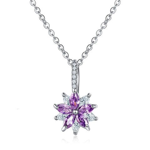 Image of Cubic Zircon Star Pendant Necklace - Rosecolor