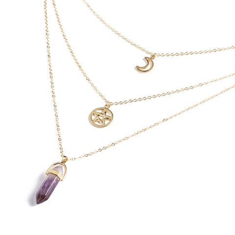 Image of Quartz Pendant Necklace - Rosecolor