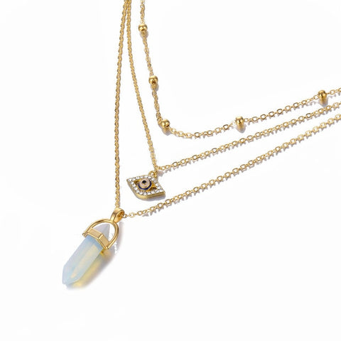 Image of Quartz Pendant Necklace - Rosecolor