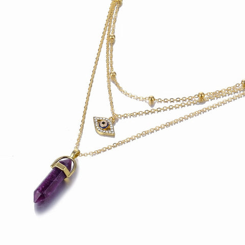 Image of Quartz Pendant Necklace - Rosecolor