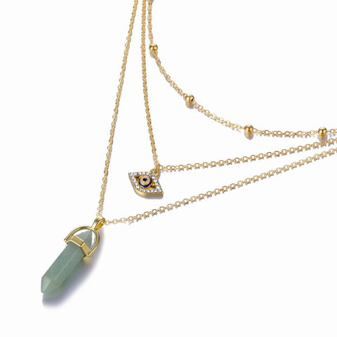 Image of Quartz Pendant Necklace - Rosecolor